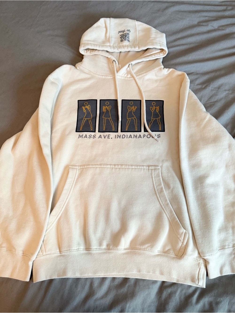 Graphic Mass Ave. Indianapolis Cream Pullover Hoodie